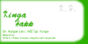 kinga happ business card